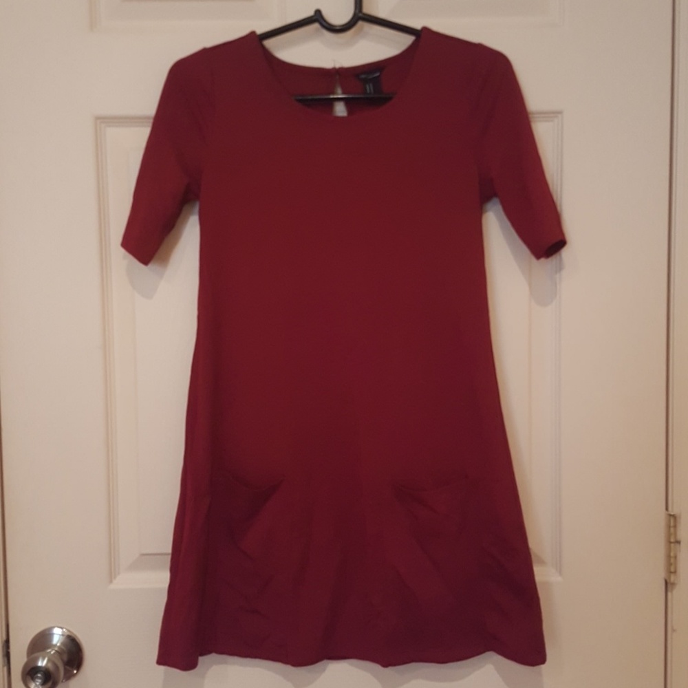 Forever 21 Burgundy Pocket Dress